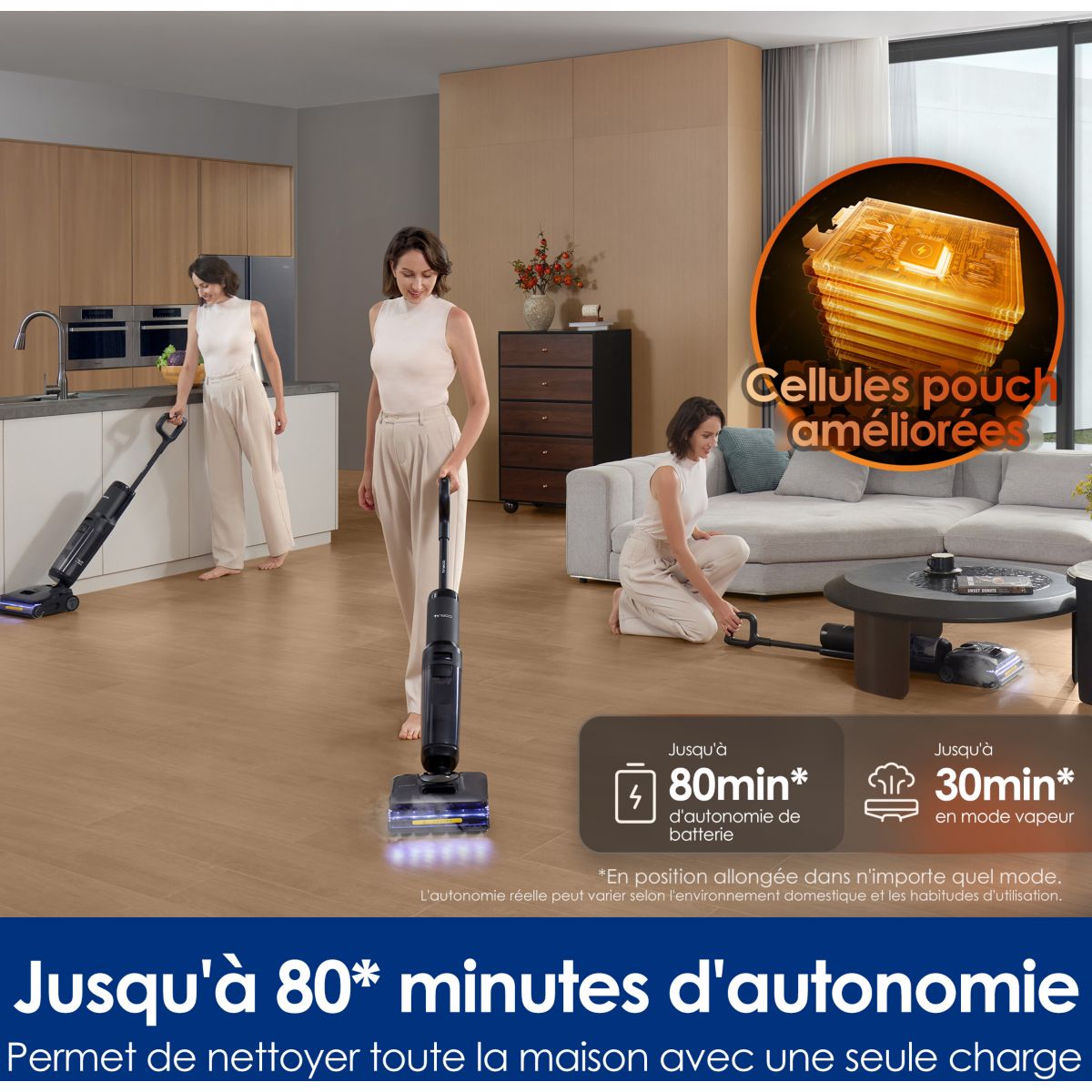 Aspirateur laveur Floor One S7 Steam avec fonction vapeur couleur unique, TINECO