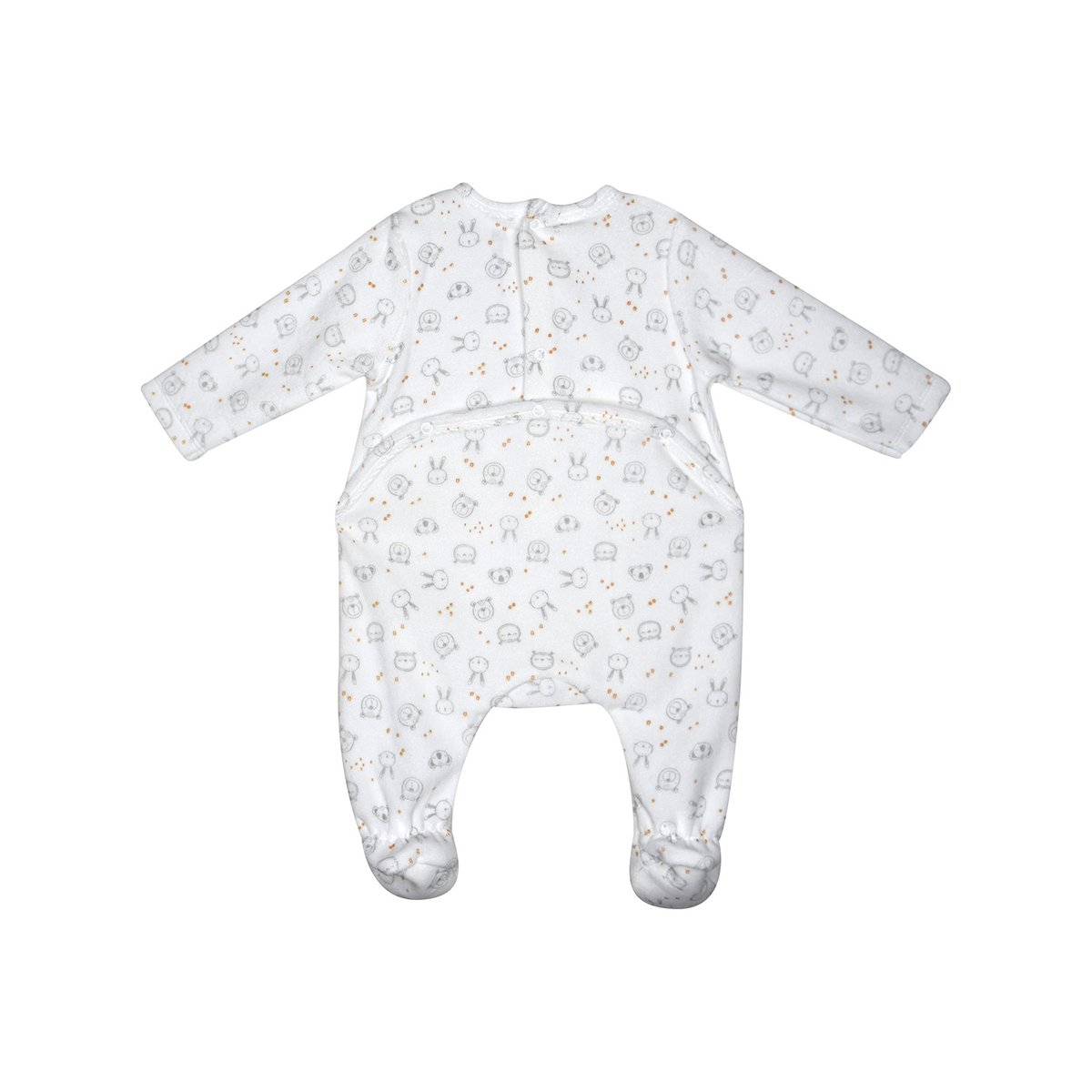 Dors bien nicias velours rase pont dos bebe blanc, SUCRE D'ORGE