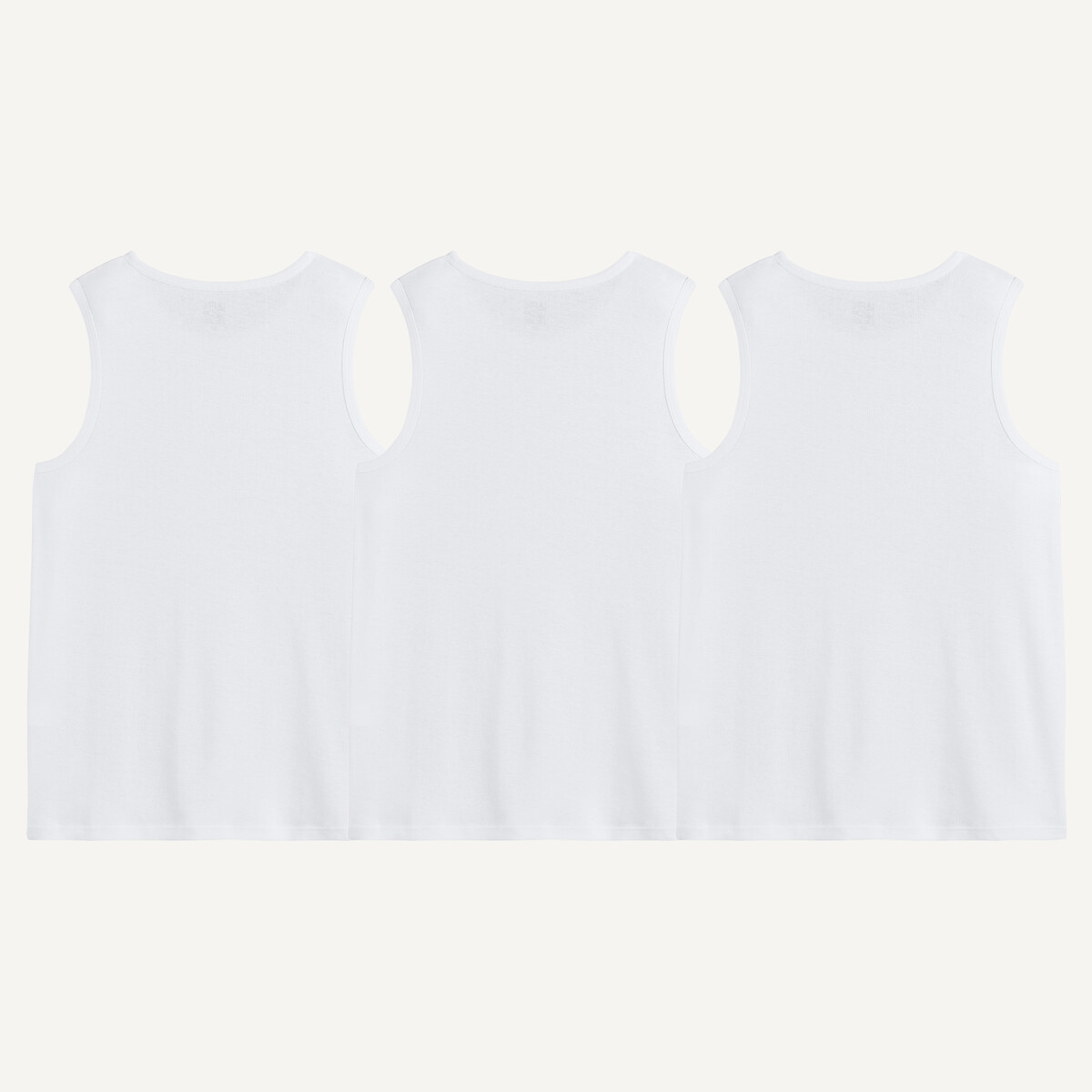 Lot de 3 maillots de corps sans manches blanc + blanc + blanc, LA REDOUTE COLLECTIONS