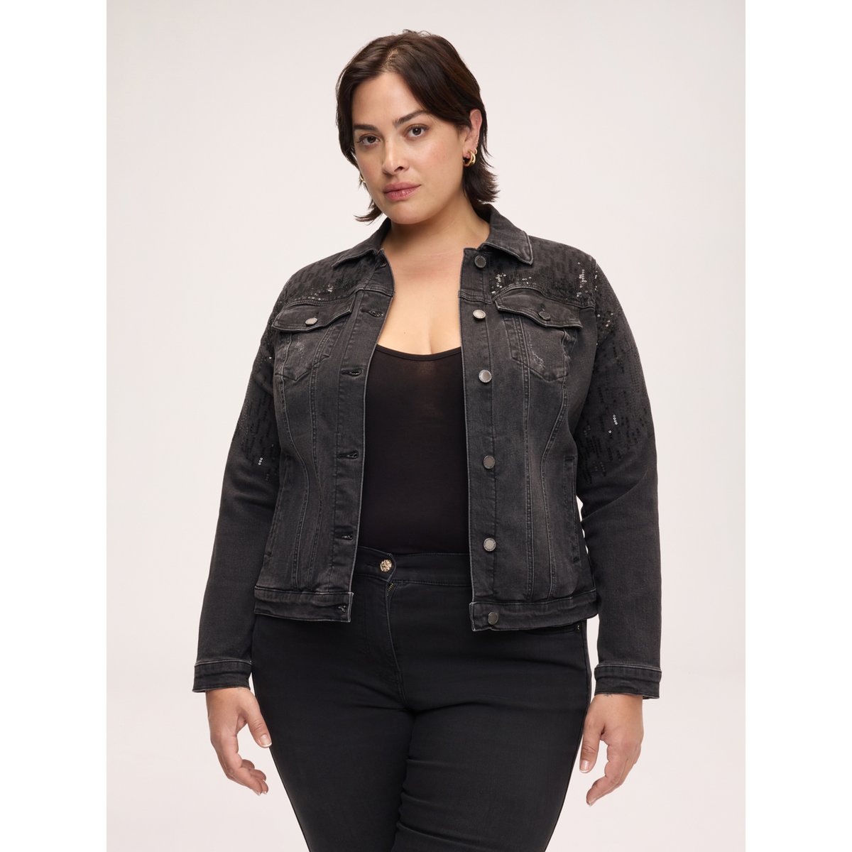 Veste à paillettes noir, FIORELLA RUBINO