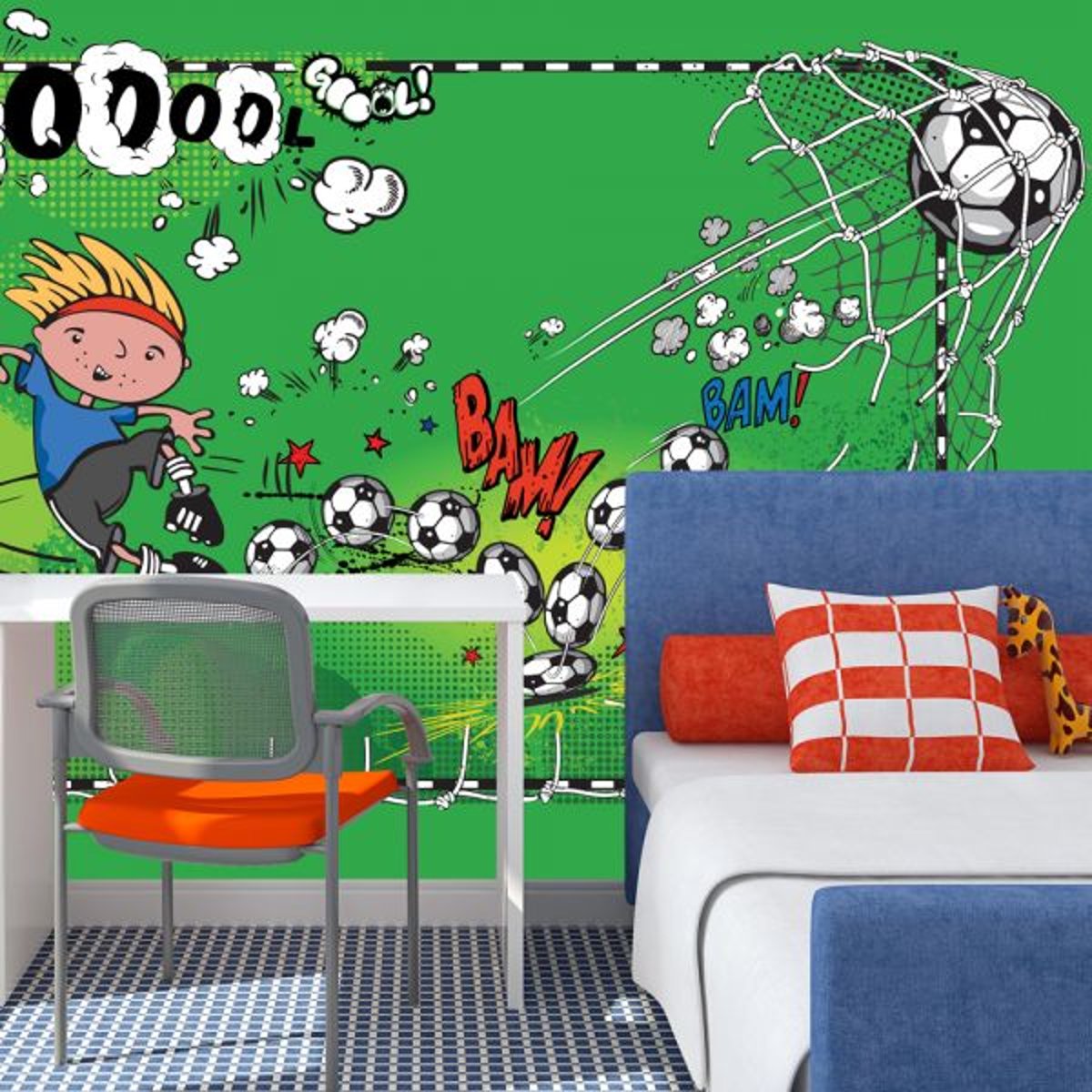Papier peint intissé panoramique Hobby First gol noir, EDEN