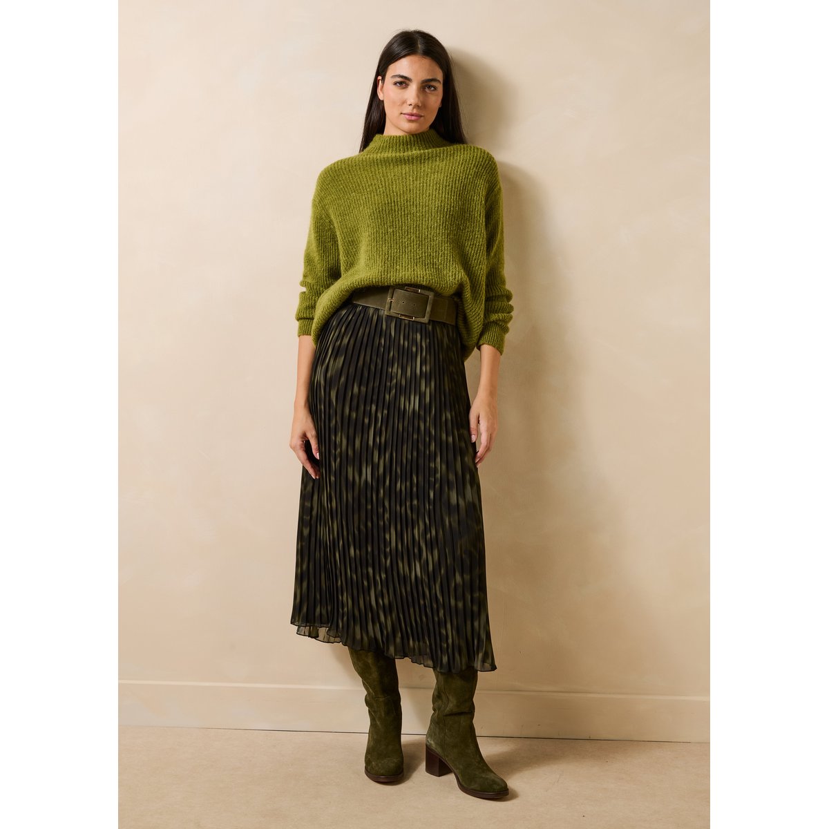 Pull ample manches longues col montant ginseng, LA FEE MARABOUTEE