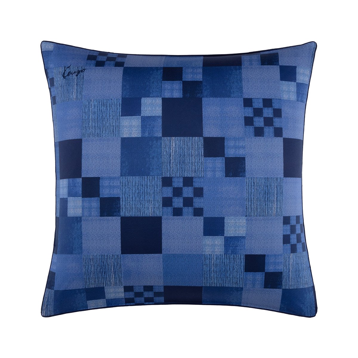 Taie d'oreiller en satin, K INDIGO multicolore, KENZO HOME
