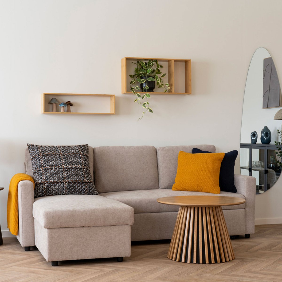 Etagère mural en bambou L70cm- EMBER bois clair, HOUSE NORDIC