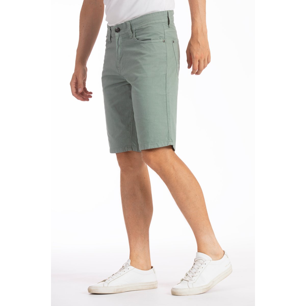 Bermuda coupe droite relax toile coton GENESYX vert, RICA LEWIS