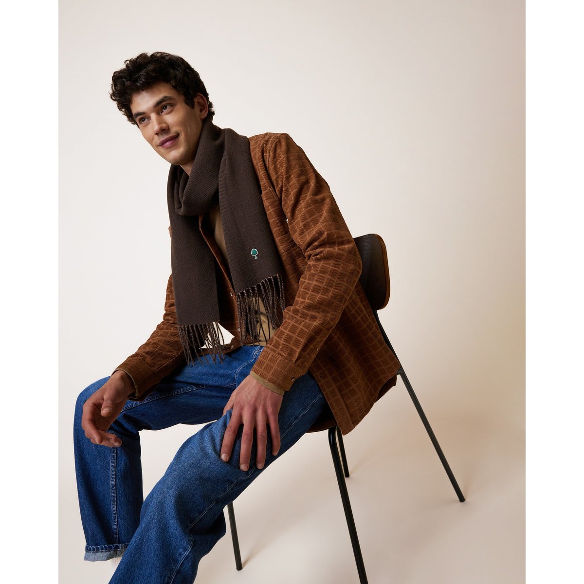 Chemise en velours camel, FAGUO