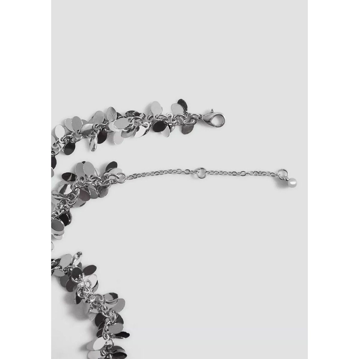 Collier pendentif avec perles métalliques argent, MANGO TEEN