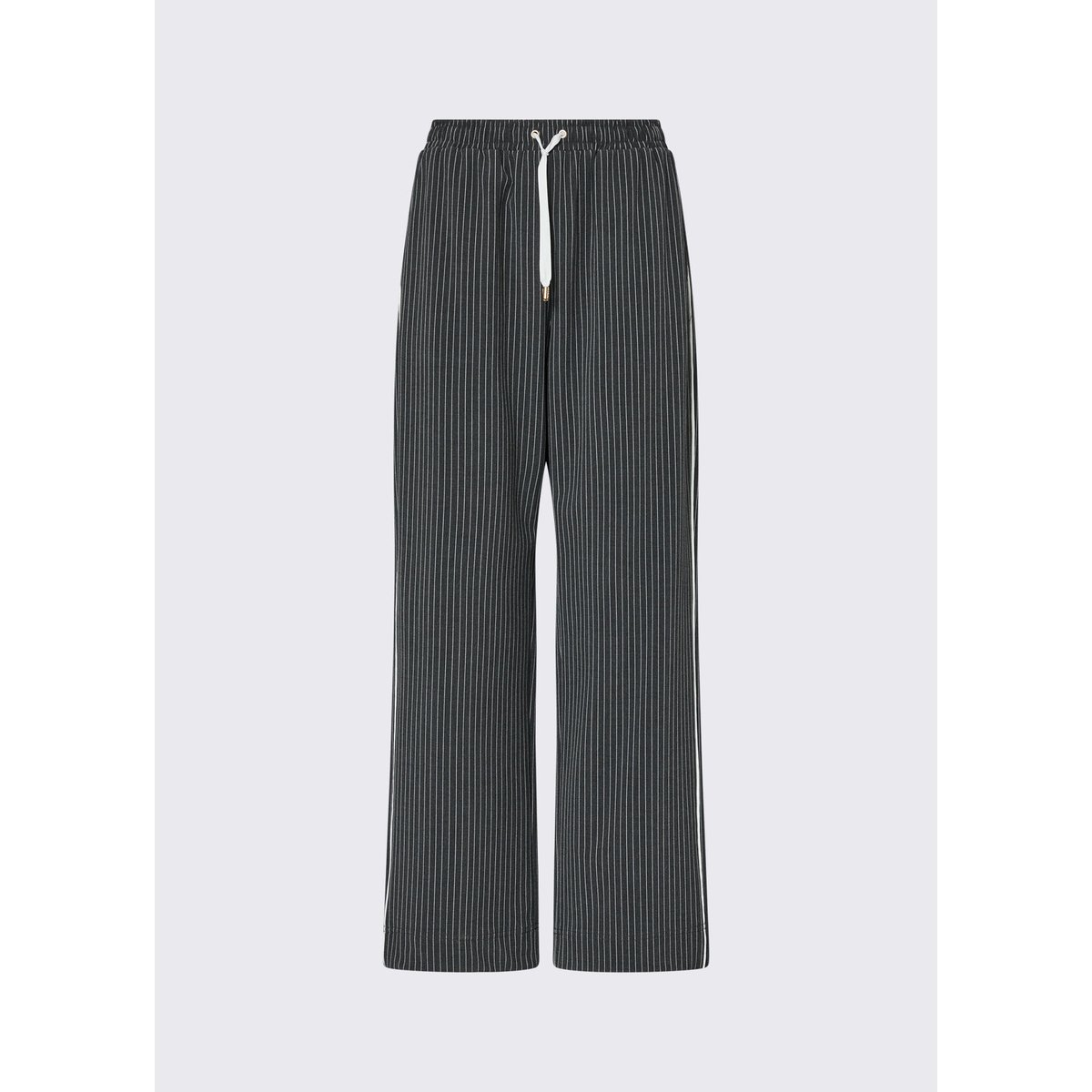 Pantalon à fines rayures avec empiècement en dentelle gris, LIU JO
