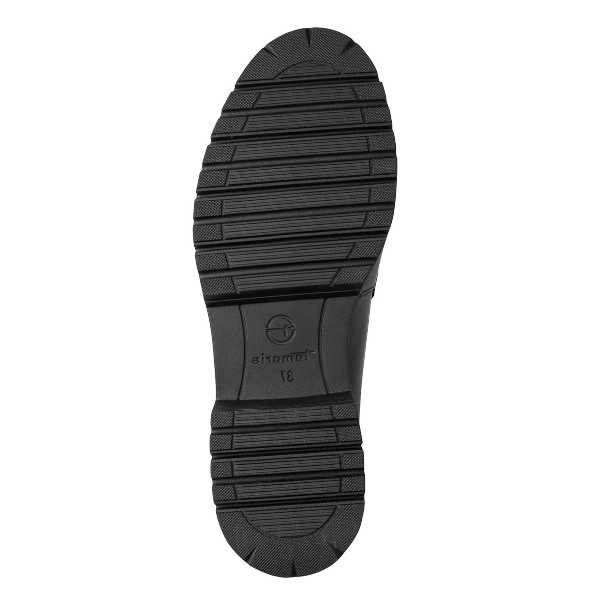 Slipper en cuir noir, TAMARIS