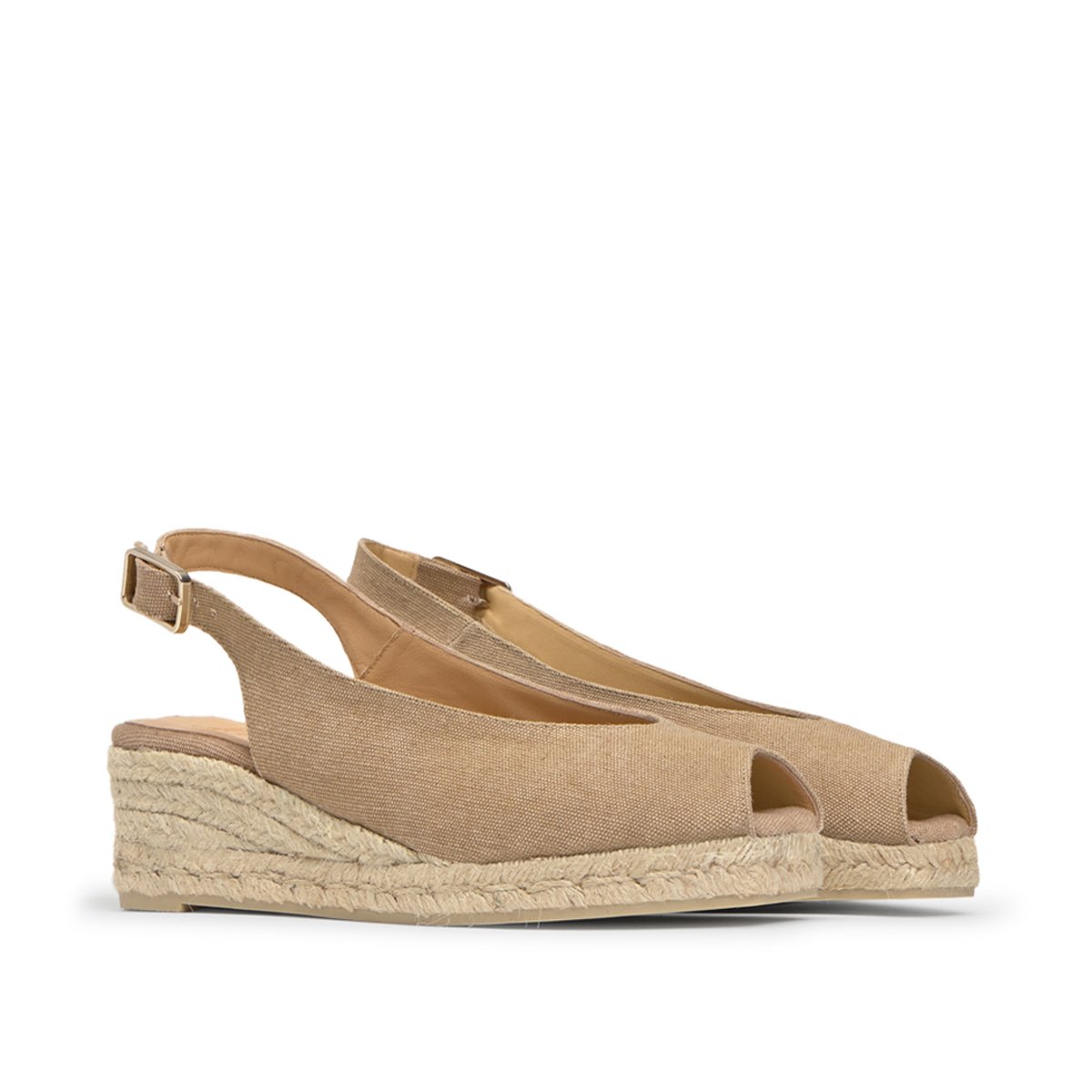 Espadrilles compensées à bout carré ouvert DOSALIA PLATFORM sable, CASTANER