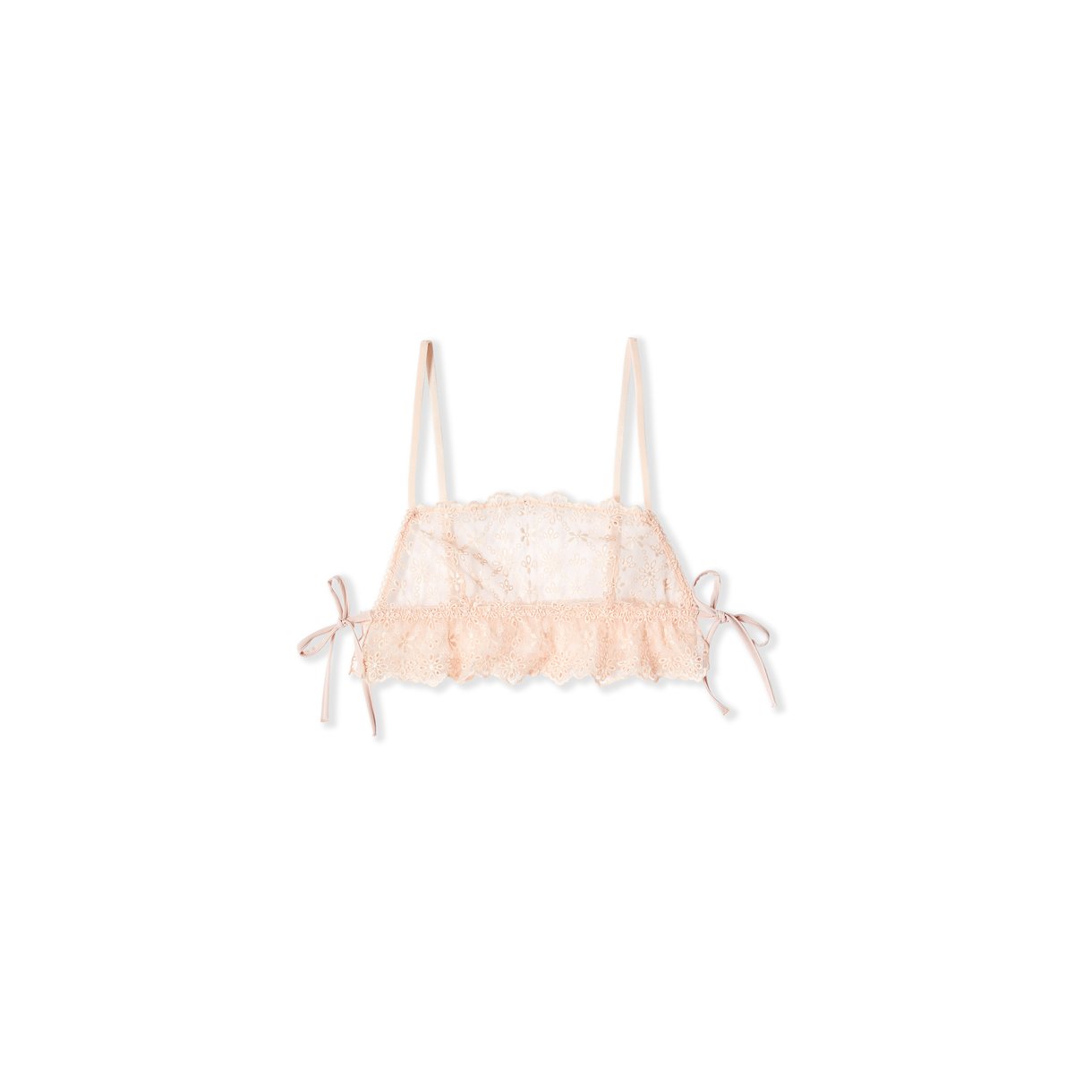 Soutien-gorge brassière avec broderie JANE rose poudre, ETAM