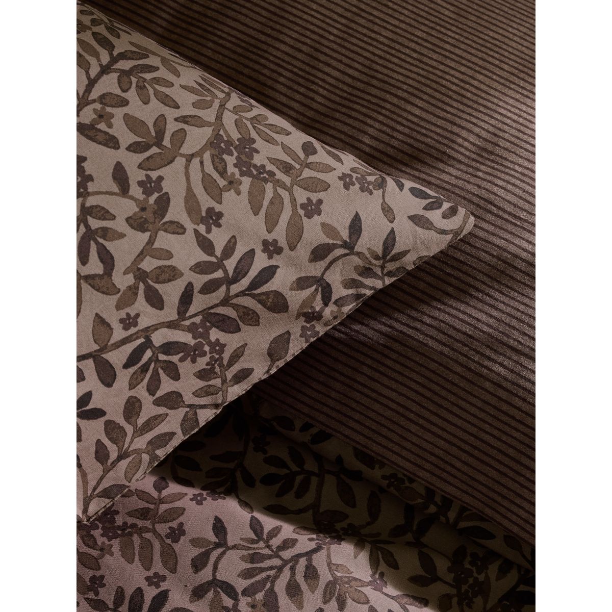 Parure de lit en coton, lot 2 feuille retombante brun chocolat, NEXT