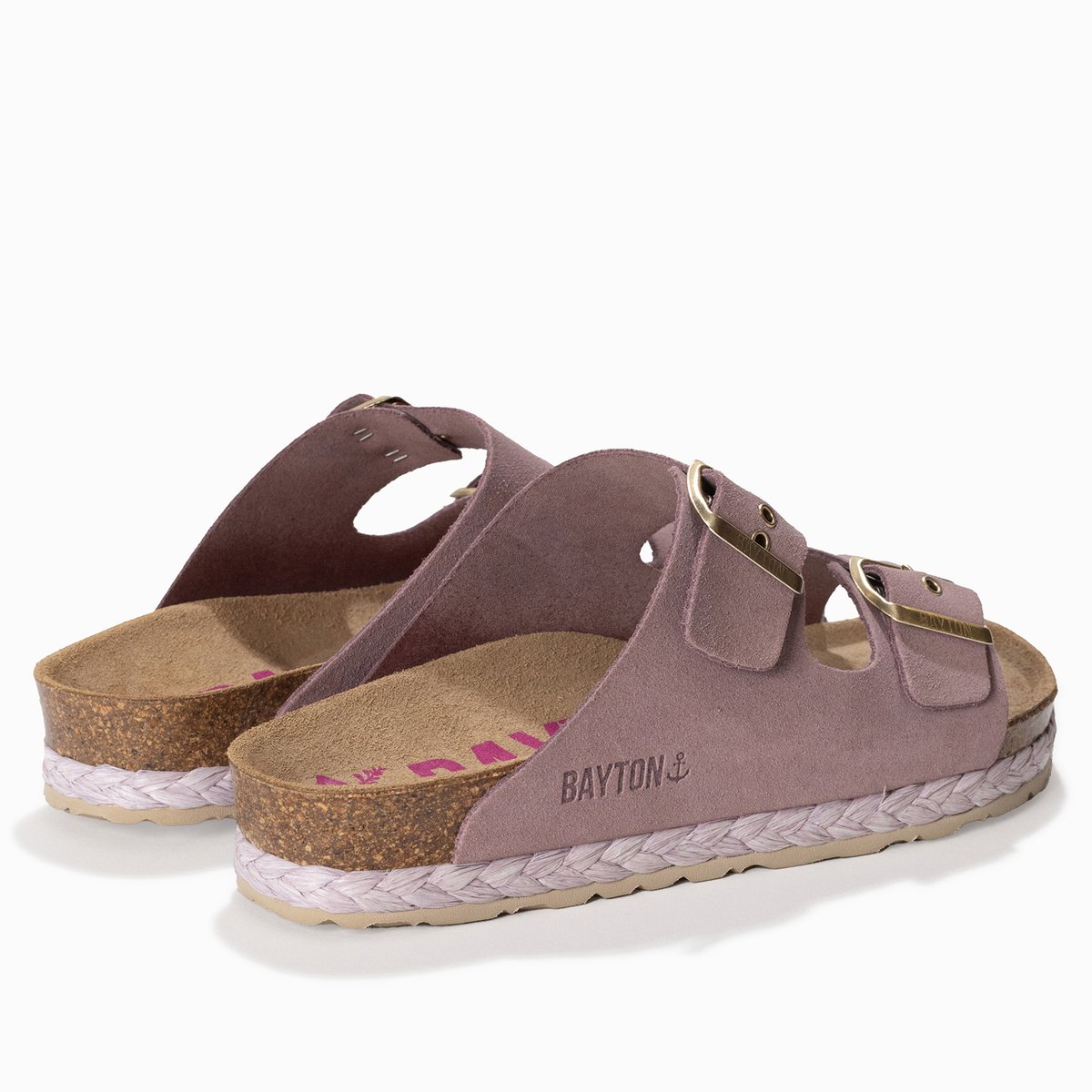Sandales en cuir suedé BENALLA rose, BAYTON