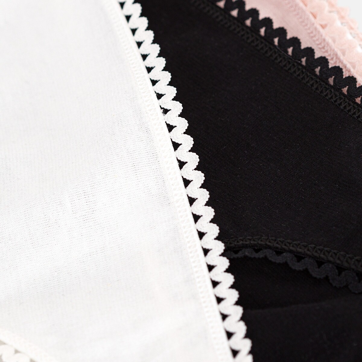 Confezione da 3 culotte in cotone bianco+nude+nero, PETIT BATEAU