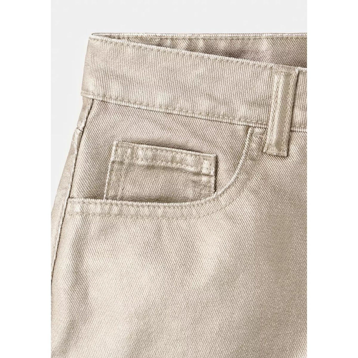 Short micro fit à effet métallisé or, MANGO TEEN