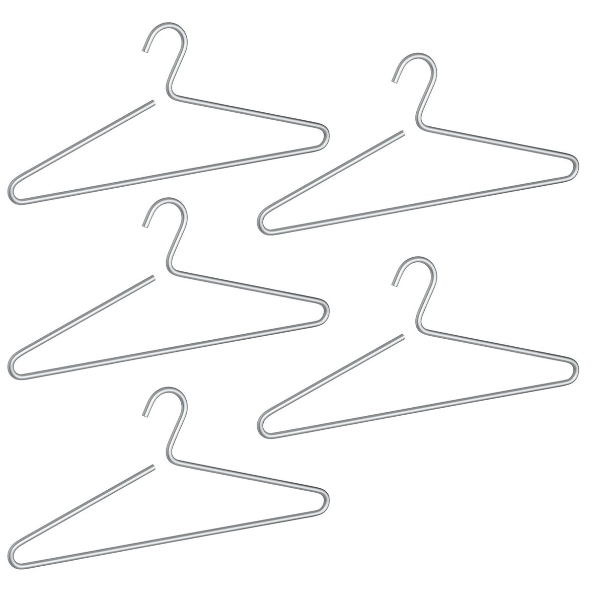 Lot de 5 Cintres en aluminium LUX argent mat, WENKO