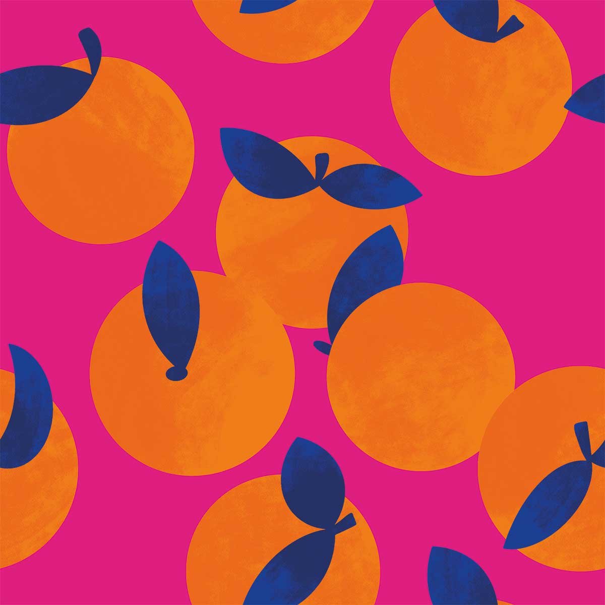 Papier peint oranges pop intissé, HEXOA