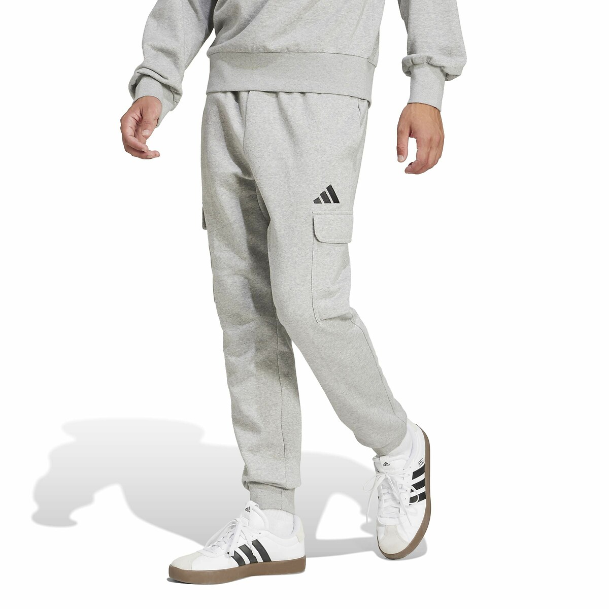 Pantalon cargo molleton Essentials Feelcozy gris chiné, ADIDAS SPORTSWEAR
