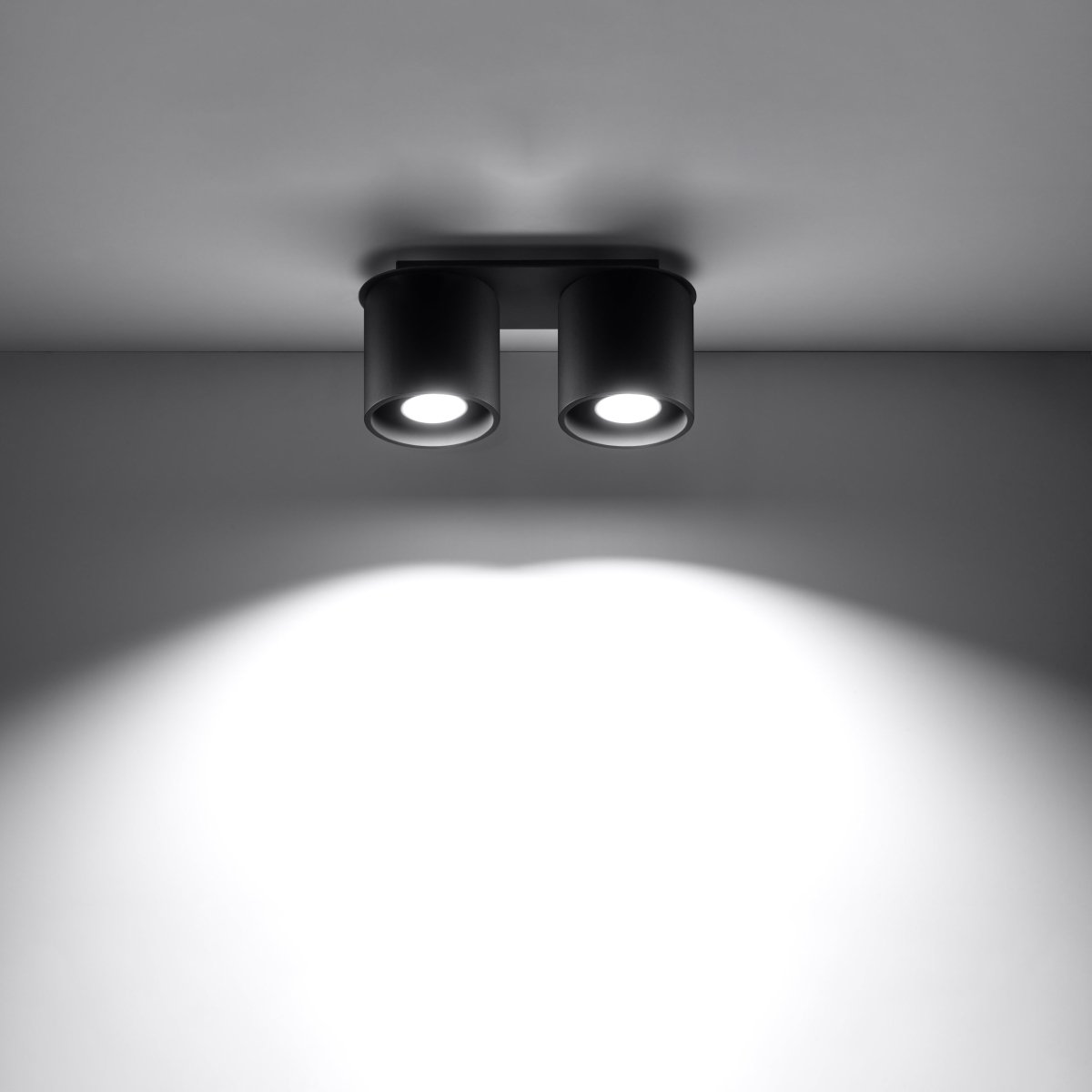 Plafonnier Aluminium Noir GU10 2 Orbis noir, EDEN