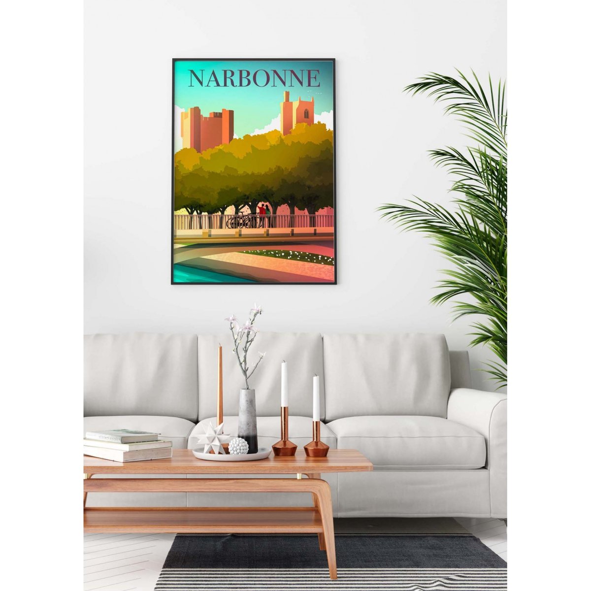 Affiche ville Narbonne blanc, L'AFFICHERIE
