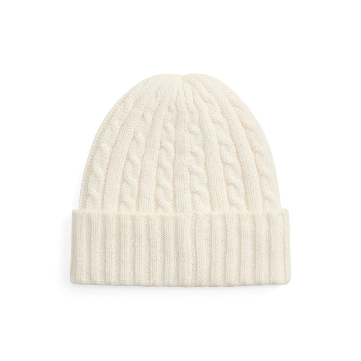 Bonnet torsadé brodé crème, LAUREN RALPH LAUREN