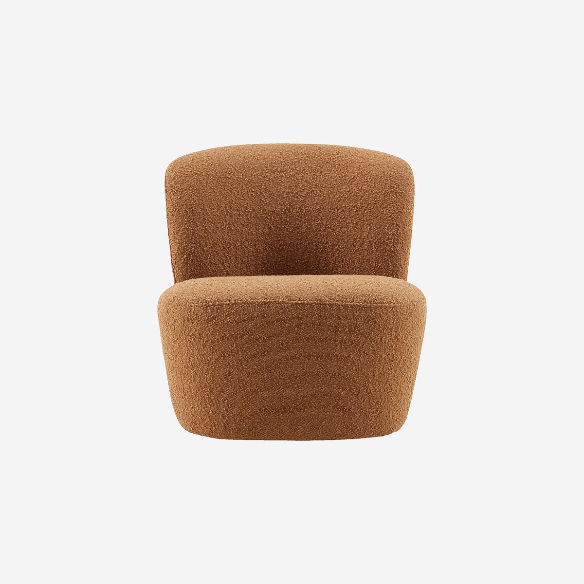 Fauteuil pivotant en tissu bouclette PAULINE terracotta, HABITAT