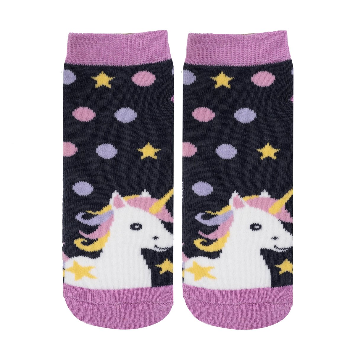 Chaussettes anti-dérapantes coton, picots antidérapants bleu, ISOTONER