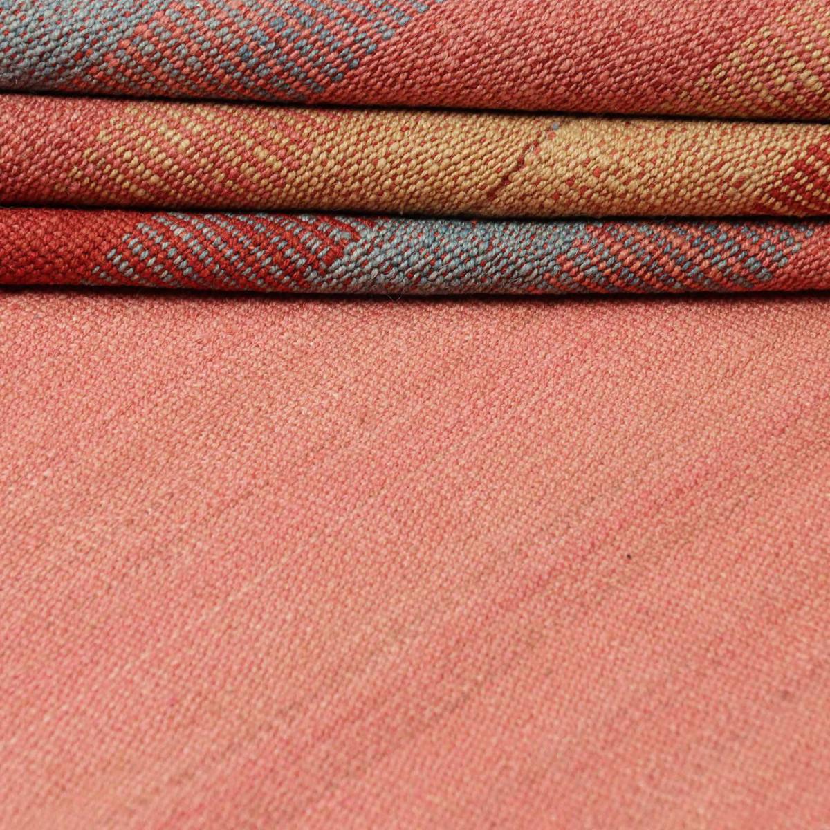 Authentique tapis d'Orient kilim fait main en laine A 1 rouge, jaune, orange, UN AMOUR DE TAPIS