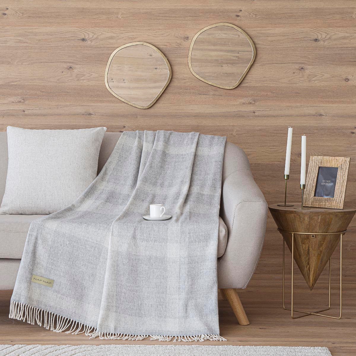Plaid gris DELACROIX gris, NAF NAF HOME