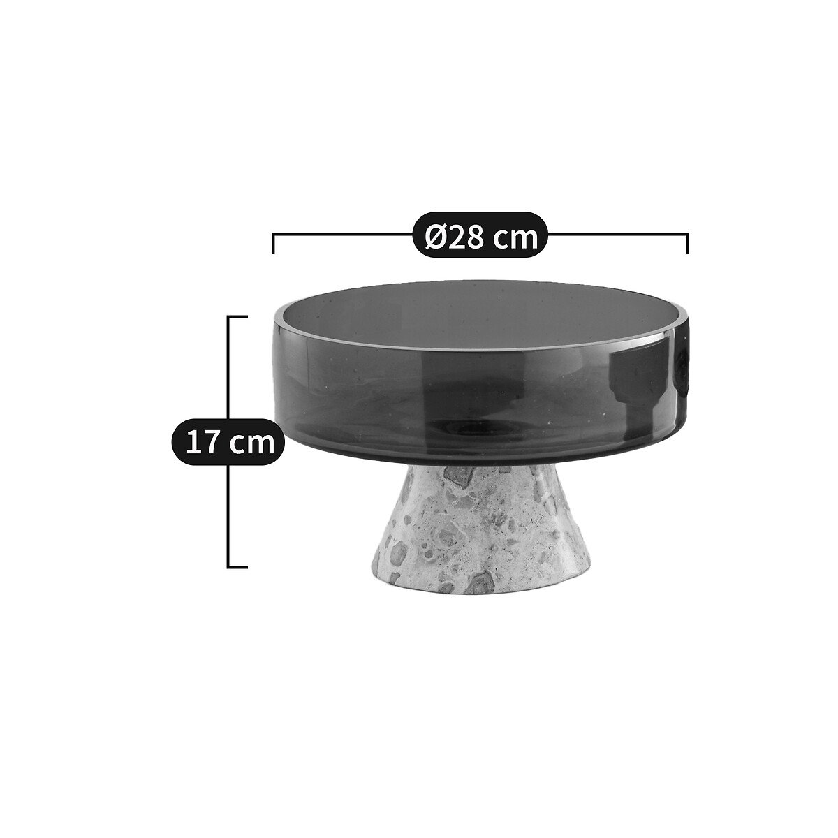 Trapani Glass and Marble Dish brown marble, AM.PM
