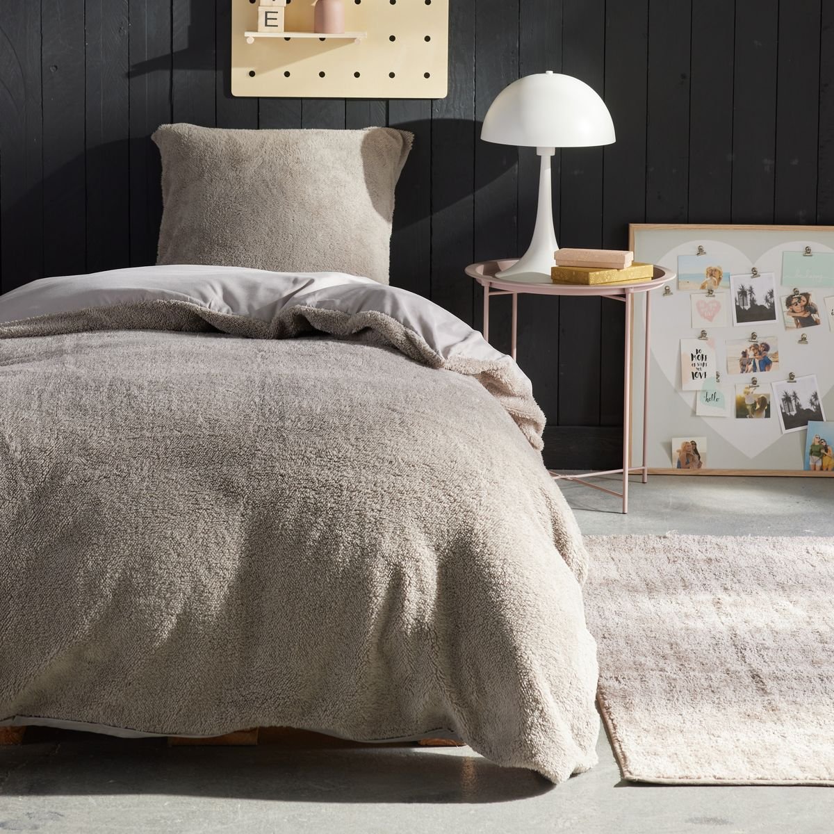 Parure de lit polaire teddy BIEN AU CHAUD beige, TODAY