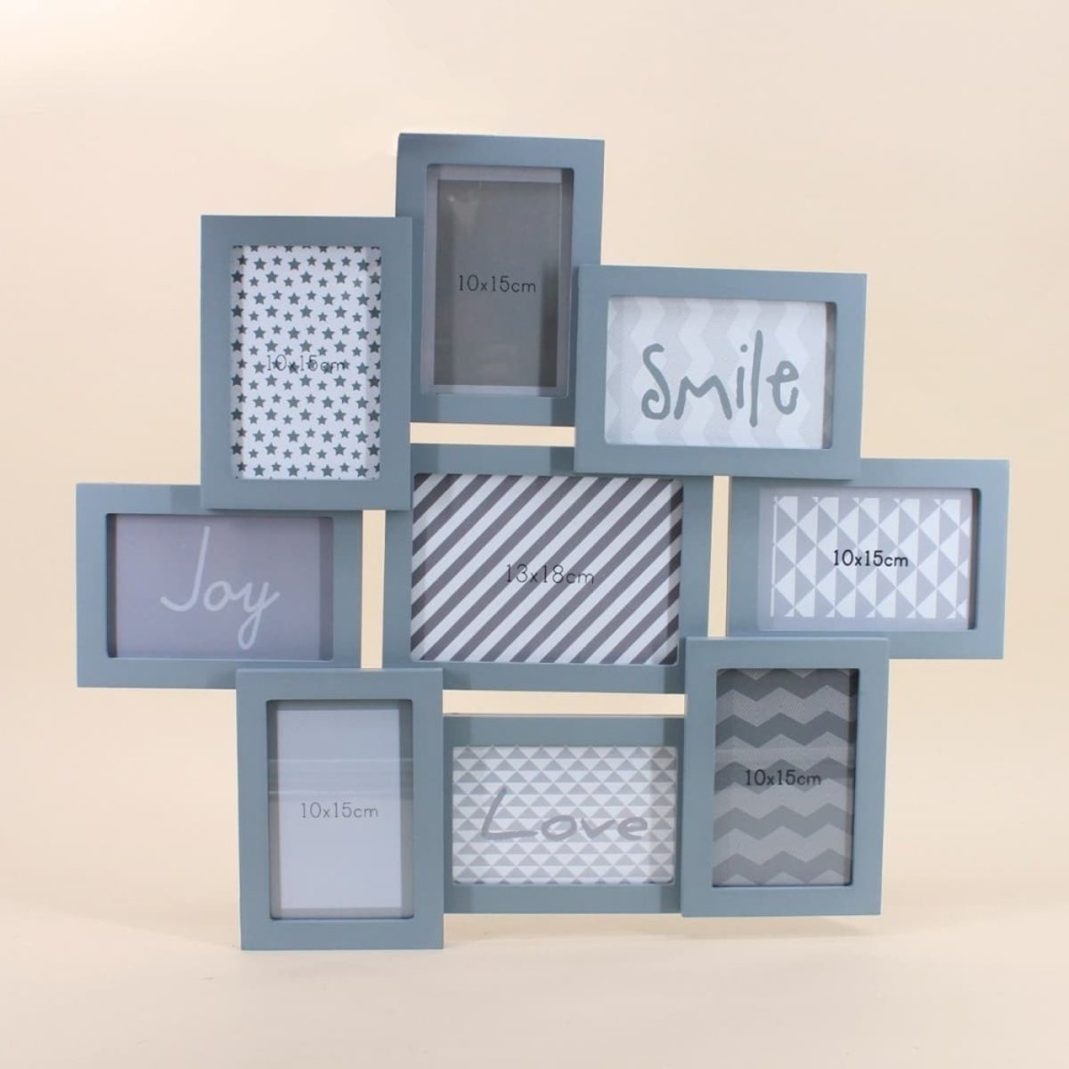 Cadre photos 9 vues 56x50cm gris foncé, ORNAMI