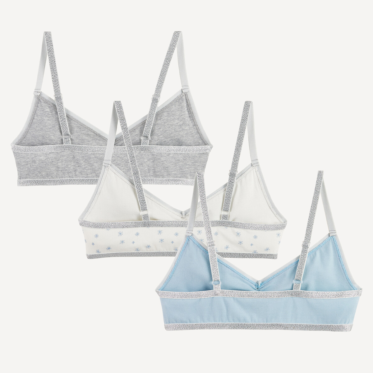 Lot de 3 brassières triangle à fines bretelles multicolore, LA REDOUTE COLLECTIONS