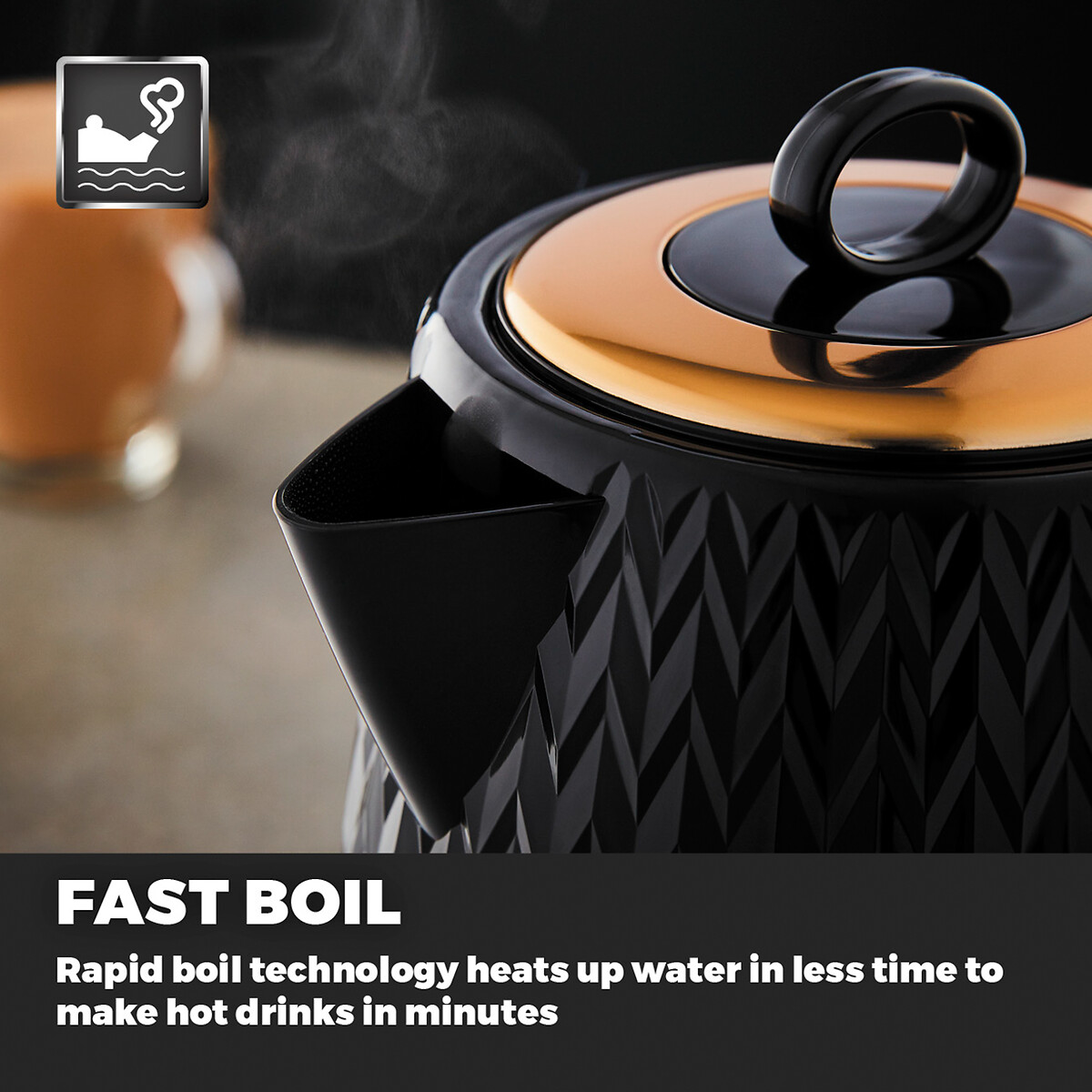 Empire 1.7L Jug Kettle - T10052 black, TOWER
