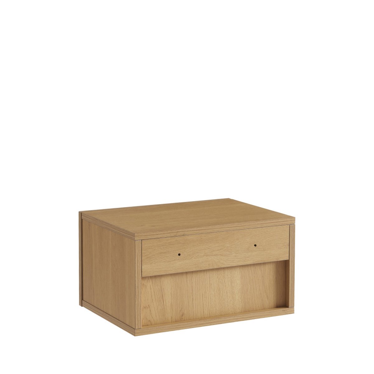 Lot de 2 tables de chevet murales avec rangement en bois et cannage- JUNE bois clair, DRAWER