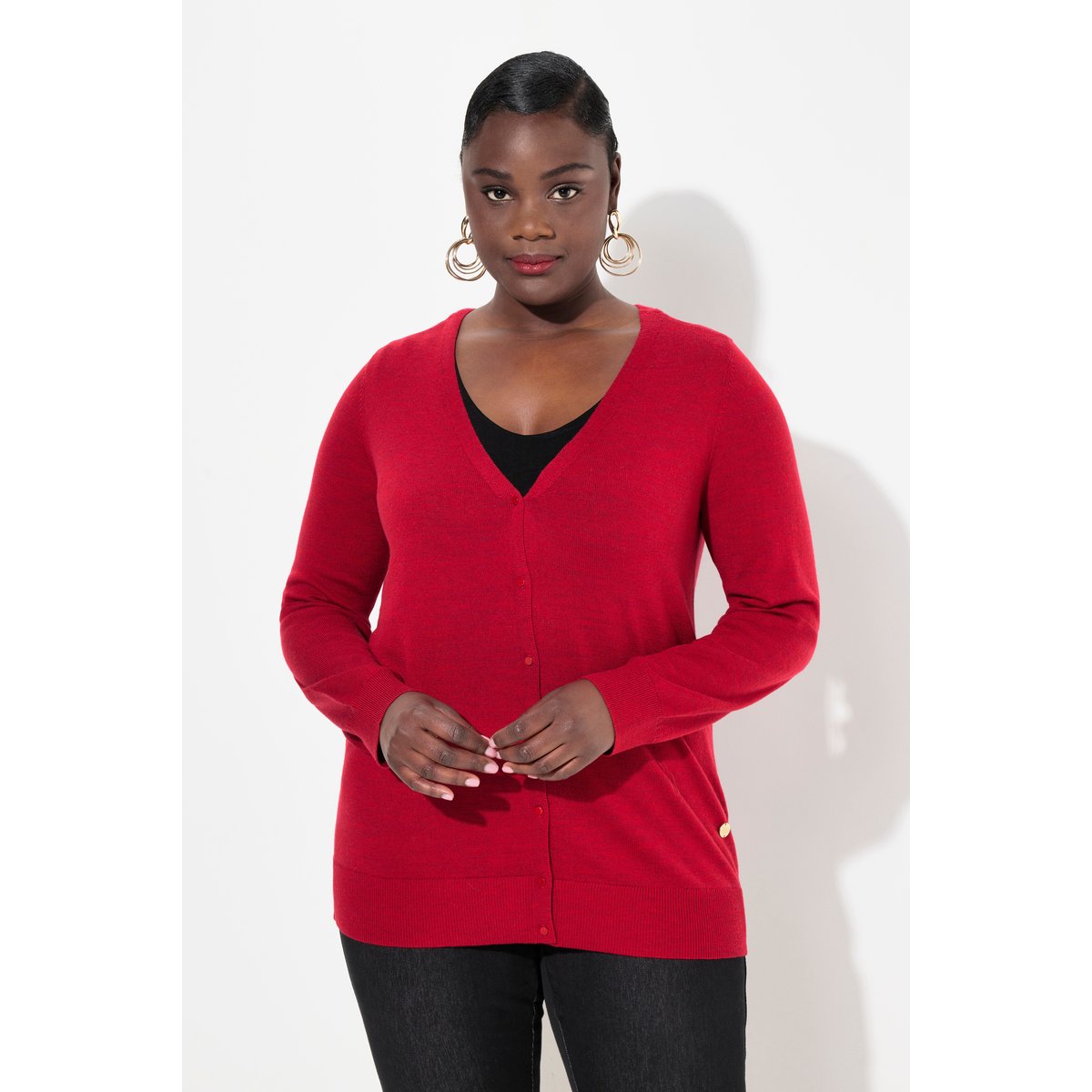 Cardigan à col en V et manches longues salsa, ULLA POPKEN