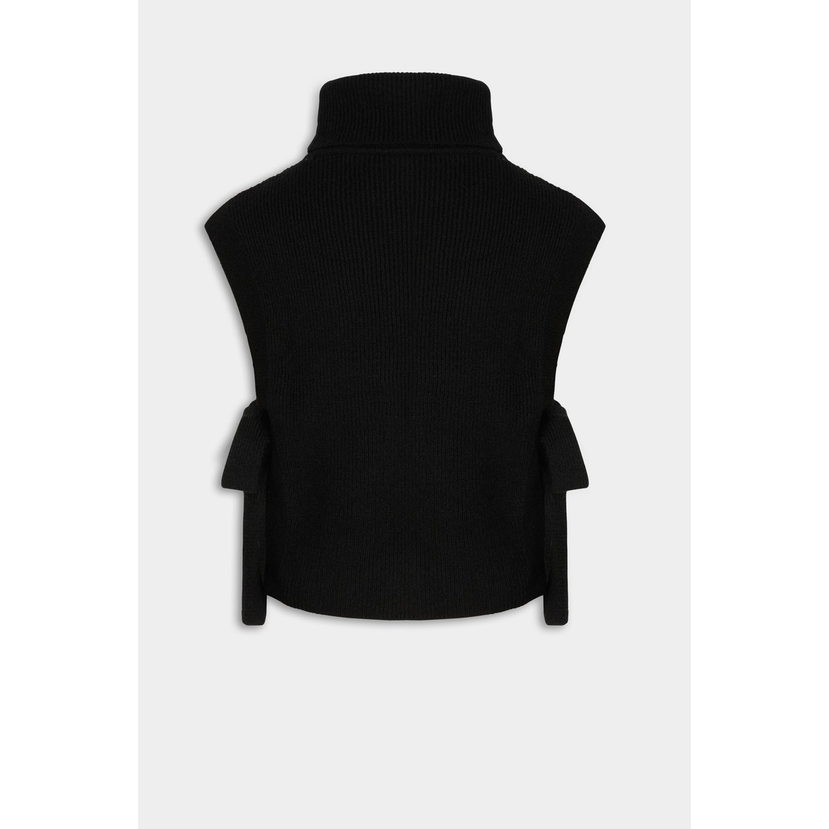 Poncho col brodé noir, MORGAN