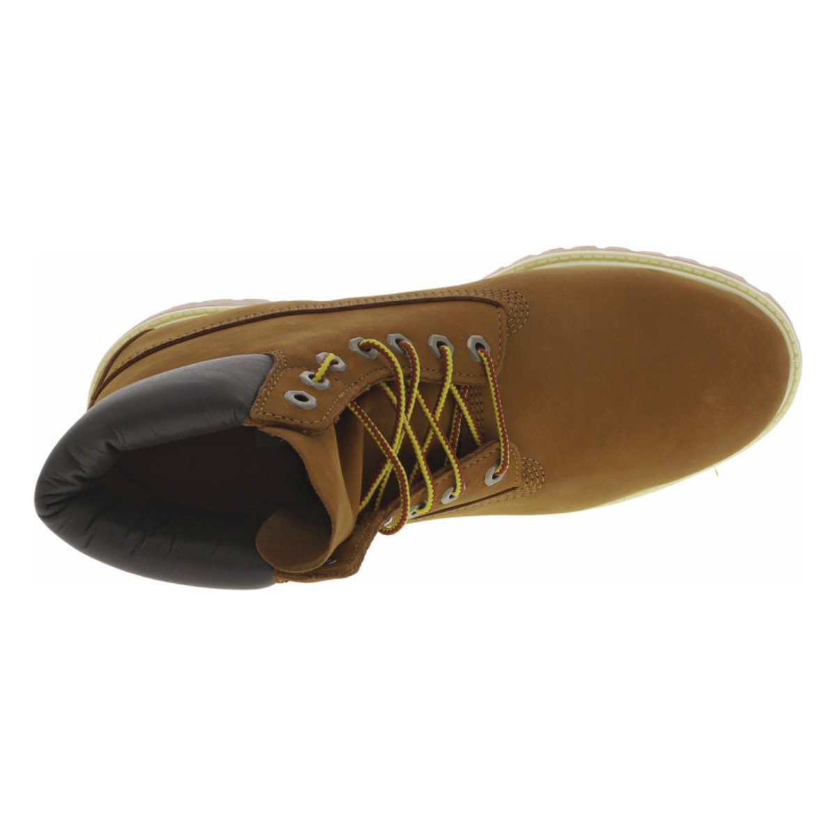 Bottines marron à talon plat et à lacets ronds bicolores avec col marine marron, TIMBERLAND