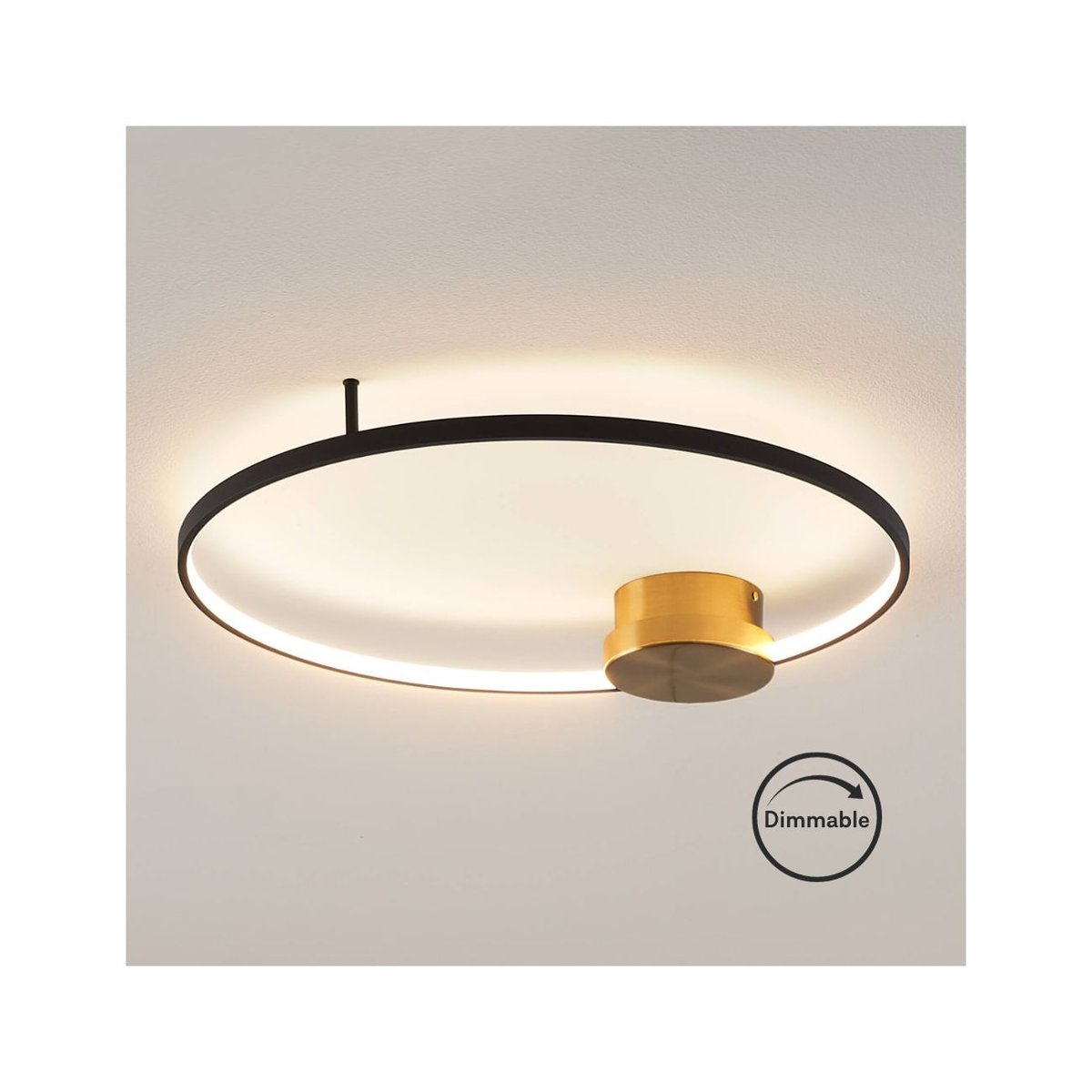 Plafonnier ou applique dimmable - ALISA noir et doré, KOSILUM
