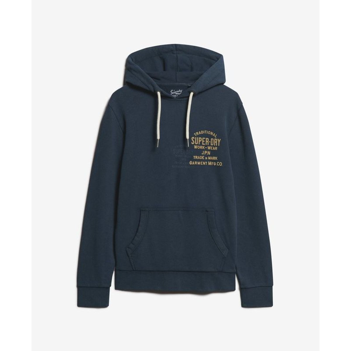 Sweat à capuche Workwear à motif floqué sur la poitrine bleu marine éclipse, SUPERDRY