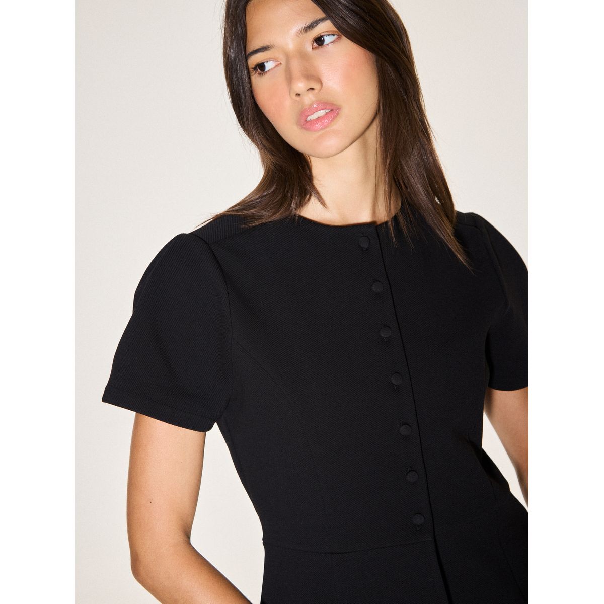 Veste à manches courtes et basque noir, NEXT