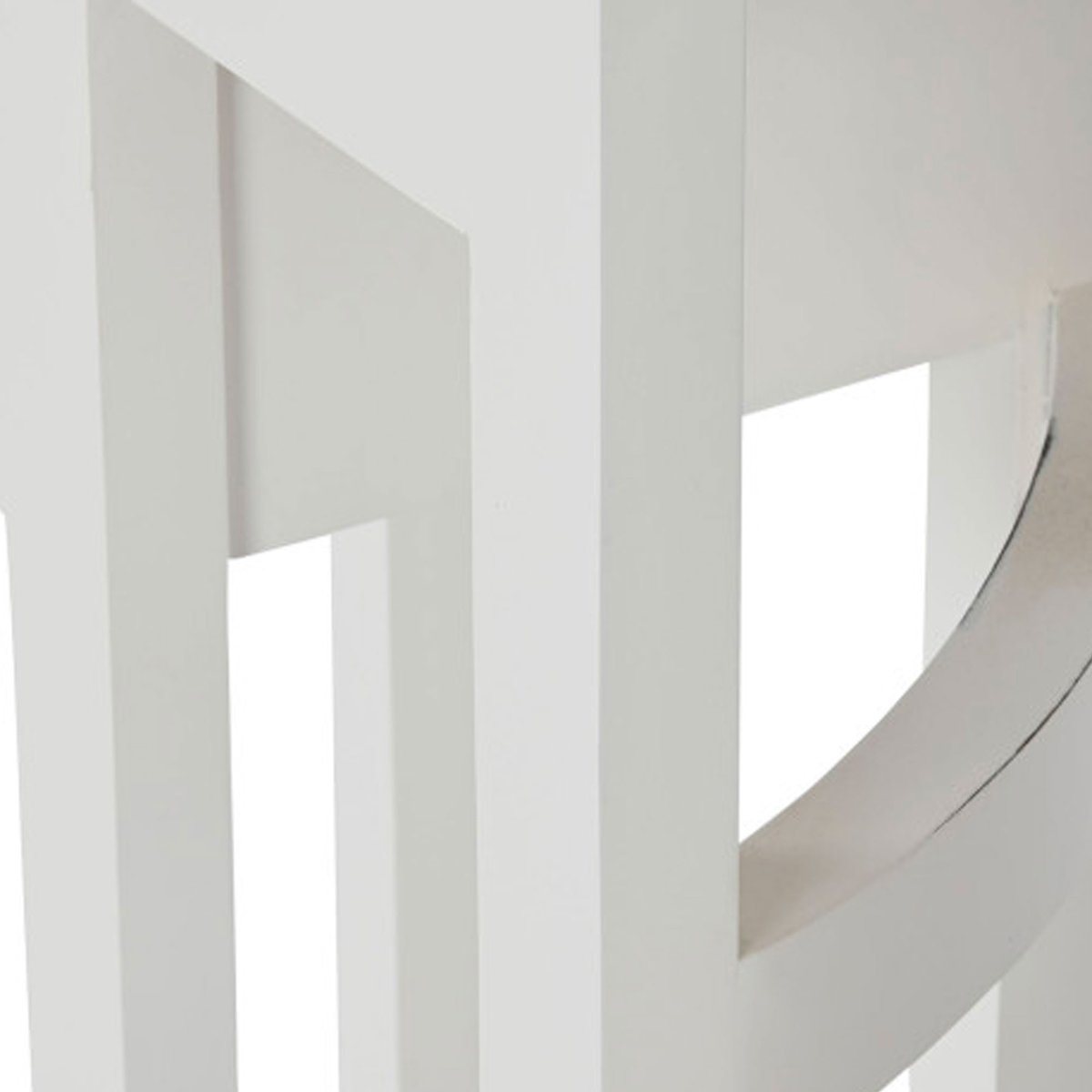 Meuble d'entrée classique en bois blanc avec miroir 77x31x180cm blanc, WADIGA