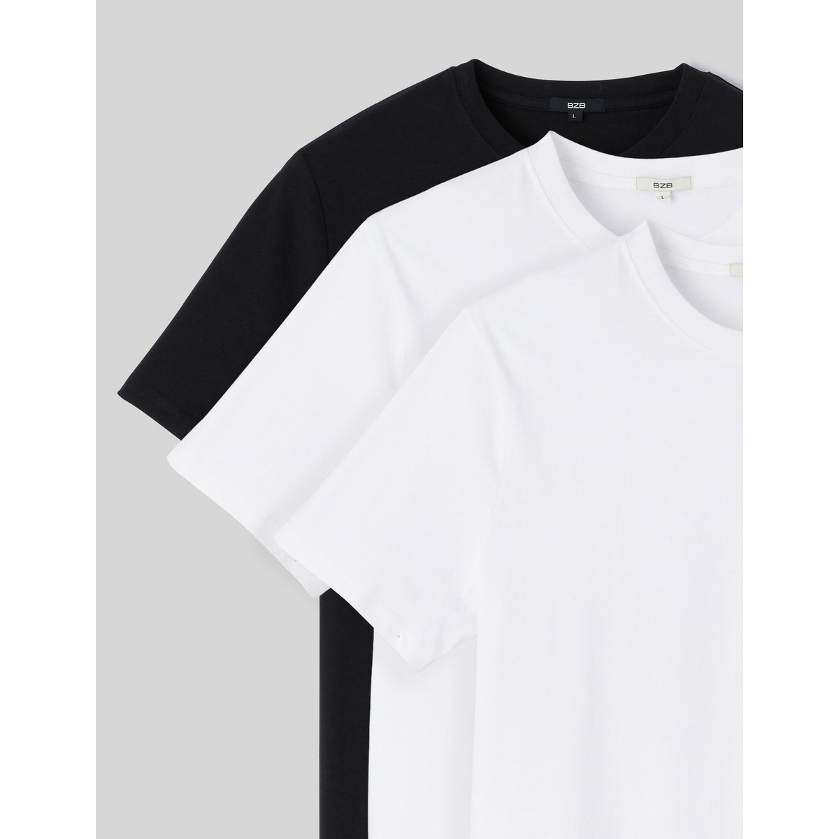 Lot de 3 basiques unis blanc, BZB