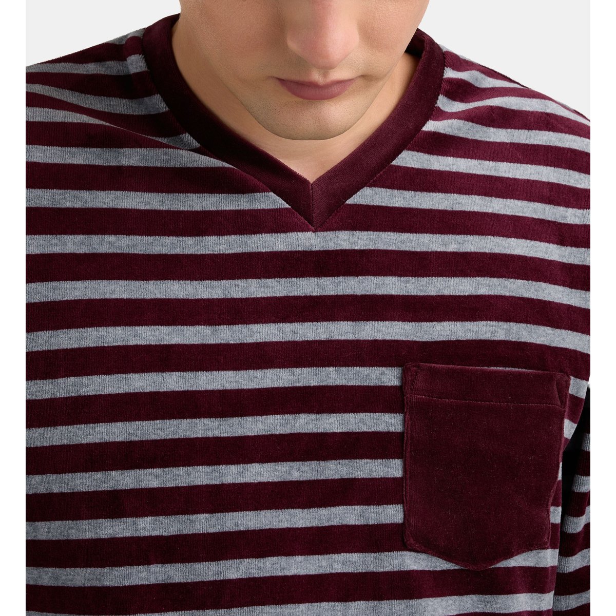 Ensemble pyjama long doker velours ras bordeaux, GALERIES LAFAYETTE