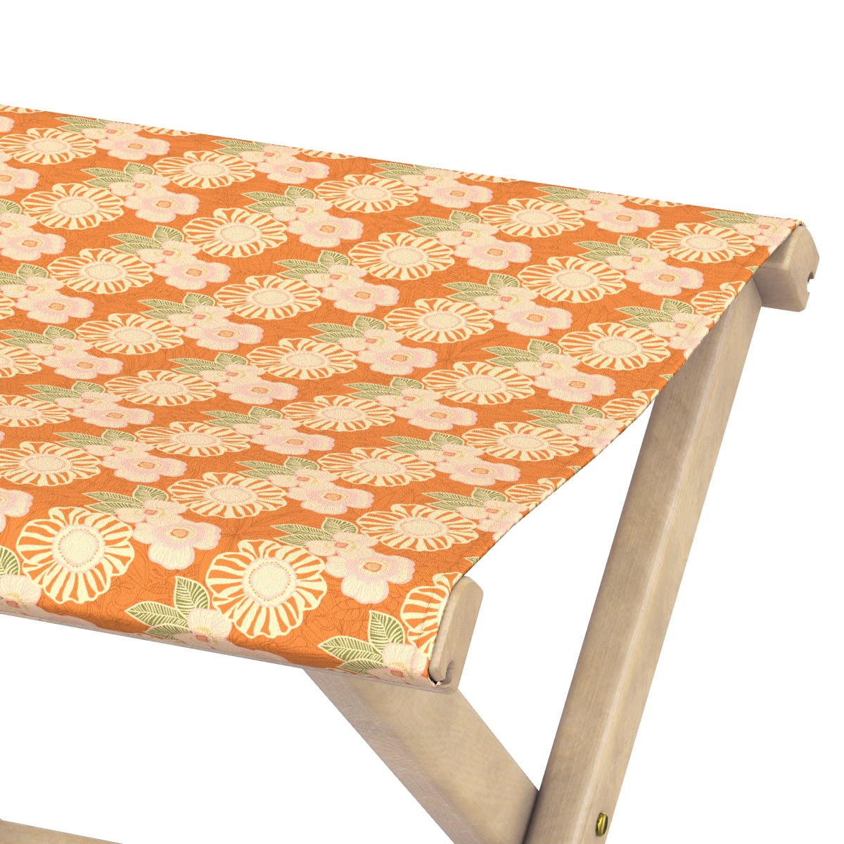 Pliant pêcheur en eucalyptus et toile outdoor, THAIS orange, VENT DE BOHÈME