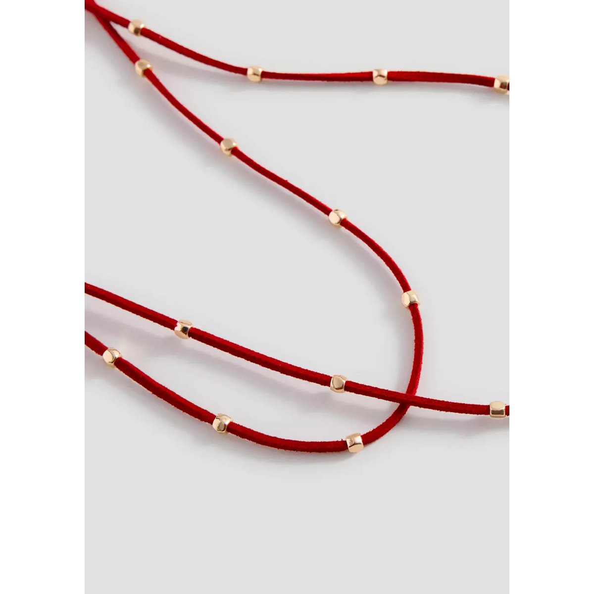 Collier multirangs en perles rouge, MANGO TEEN