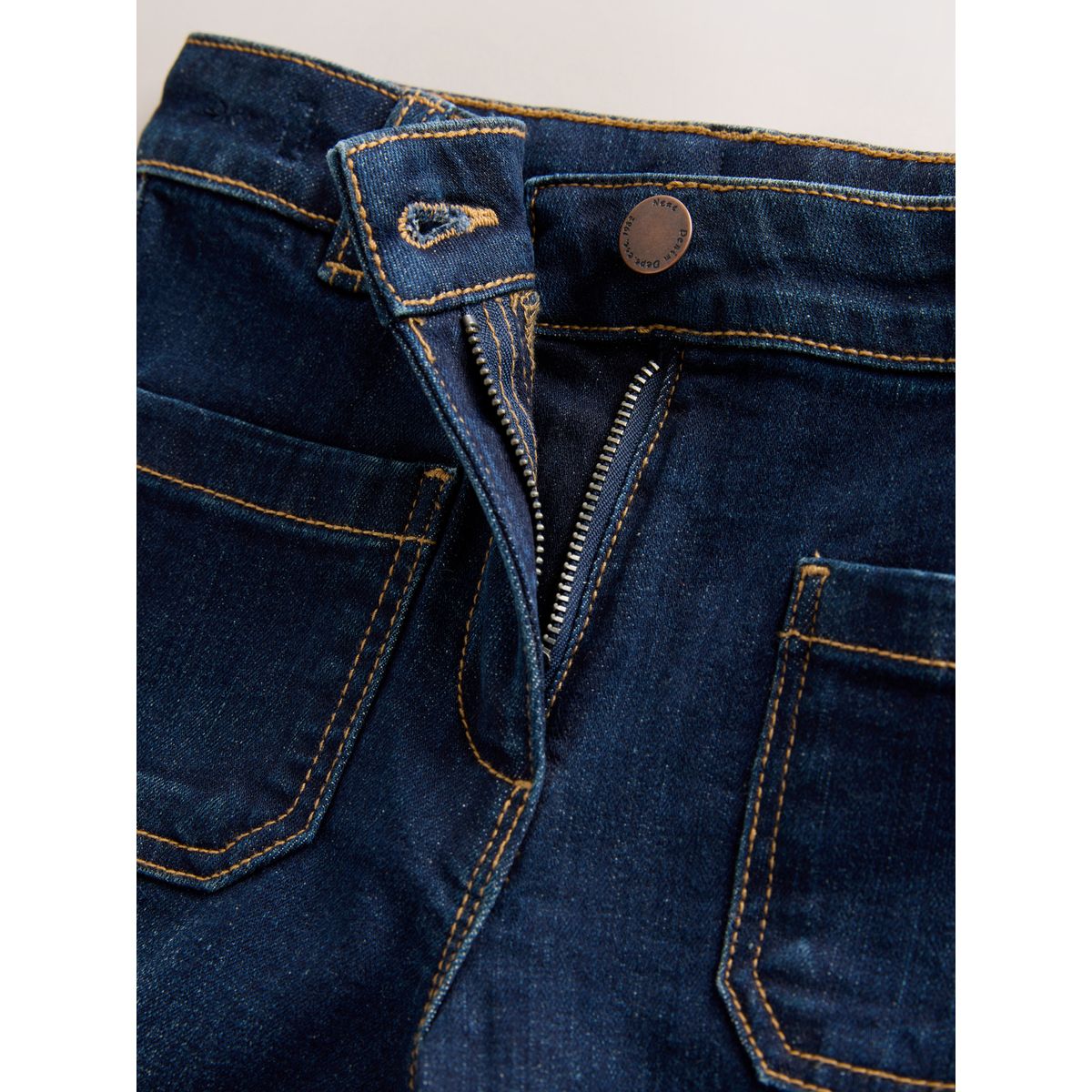 Pantalon évasé denim délavé bleu, NEXT