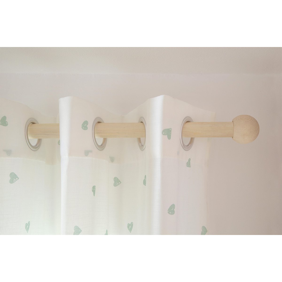 Rideau en coton, CUORE blanc, INSPIRE