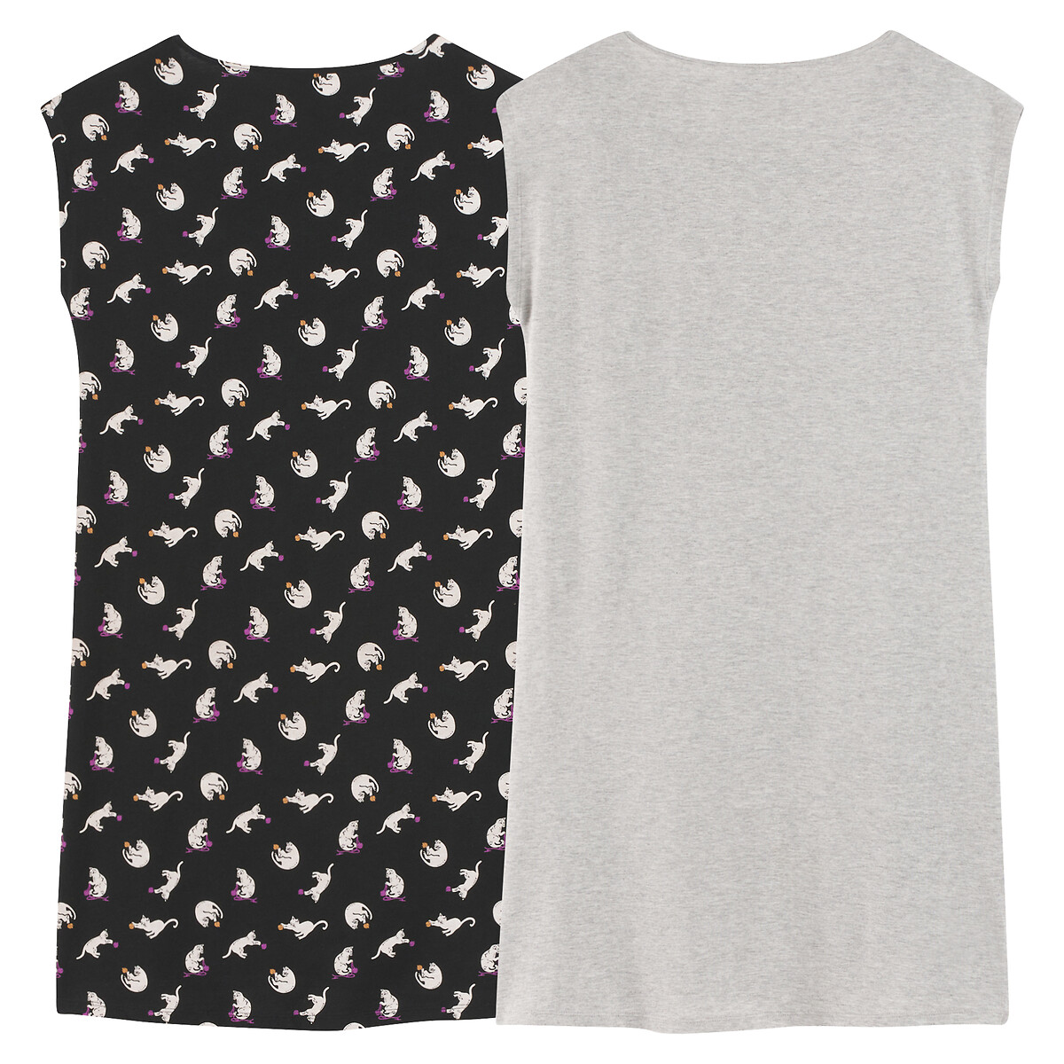 2er-Pack Nachthemden mit Katzendruck motiv katze, SO'HOME