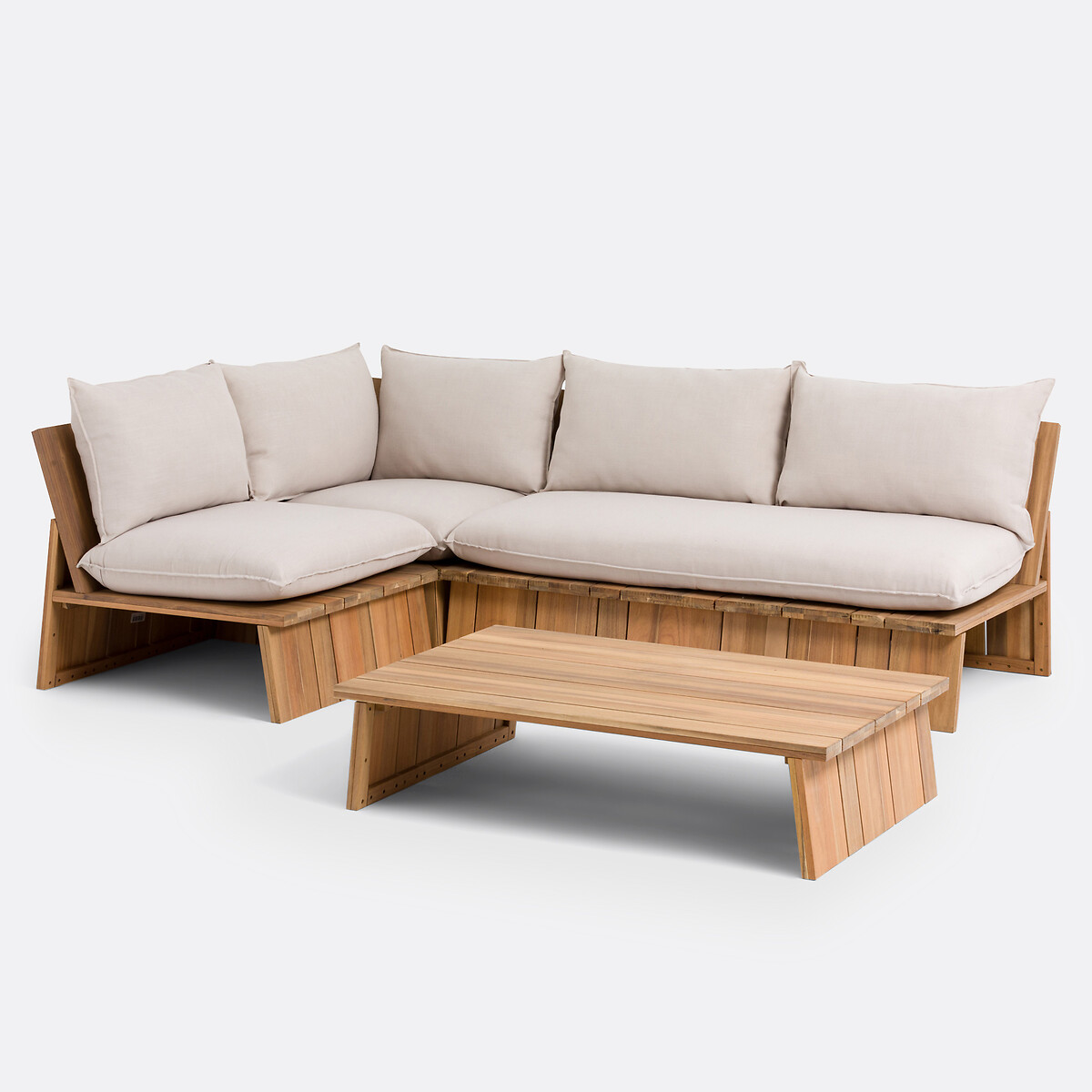Fauteuil de jardin, acacia, Brut acacia, LA REDOUTE INTERIEURS